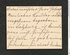 Nachlass Franz Steindachner, Korrespondenz-Karte von L. Weckbecker an Franz Steindachner, Inv.Nr. 578.03, Seite 1